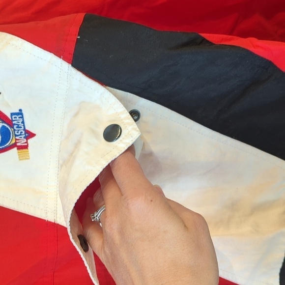 Norman Todd Classic Vintage Nascar Pepsi Jacket XL Red Black White Pockets y2k - Picture 5 of 11